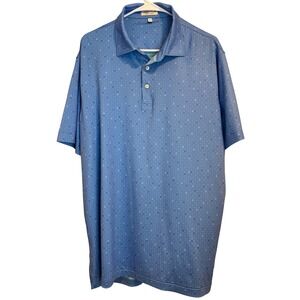 Peter Millar Summer Comfort Blue Skull Crossbones Polo Shirt Mens Large L Golf